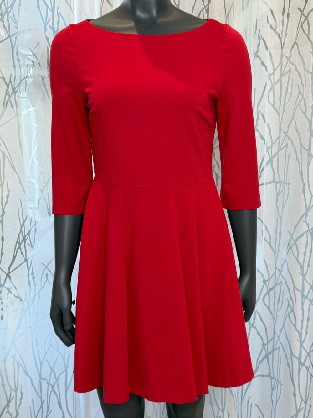 Kate Spade New York Boat Neck Ponte Dress Digital Red Fit & Flare Size M